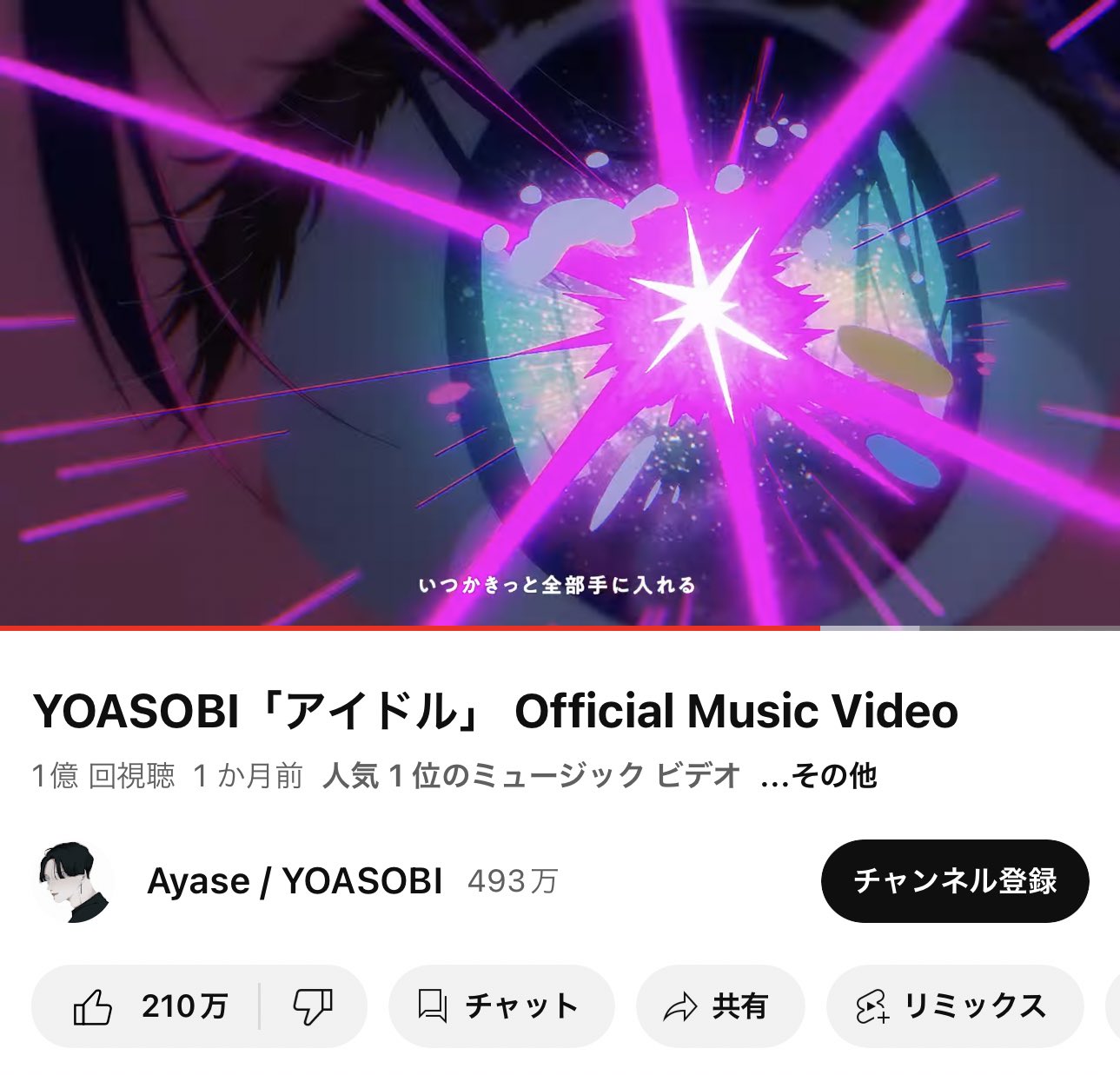 YOASOBI「アイドル」 MV 破1億觀看次數！！！.jpg